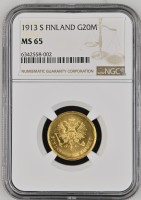 20 марок Фінляндія 1913 NGC мс 65