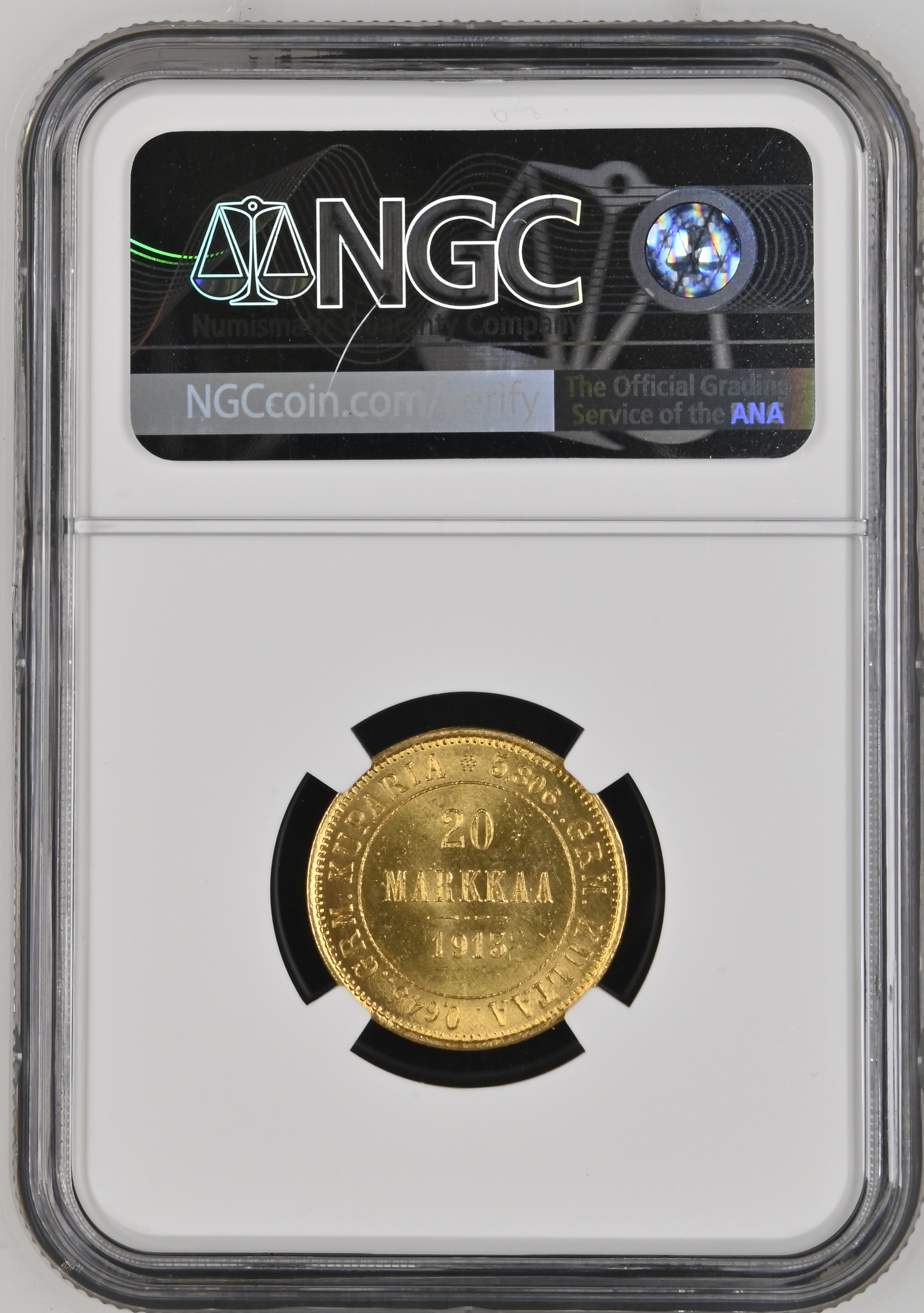 20 марок Фінляндія 1913 NGC мс 65