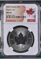 5 доларів — Єлизавета II (4-й портрет) 2022 Канада ngc ms69