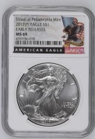 1 долар «Американський срібний орел» (інвестиційна монета) 2017 NGC MS69