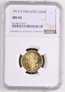 20 марок (Маркка) 1912 NGC мс 65