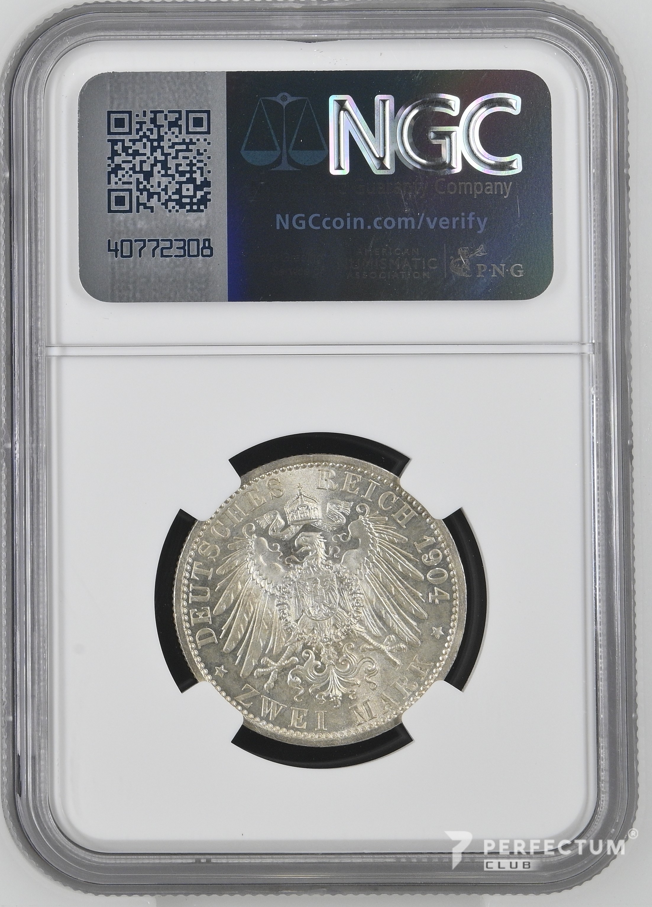 2 марки — Фредерік Франциск IV (весілля)  1904A ms64 ngc  Мекленбург-Шверин 