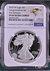 1 долар «Американський срібний орел» Новий реверс (інвестиційна монета)  2022W NGC PF69UC