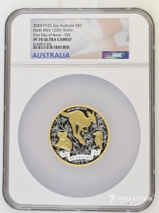 2 долари 2024 — Карл III (1-й портрет — 125-річчя Пертського монетного двору — позолочена) NGC PF70 Ultra Cameo TOP POP