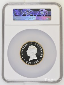2 долари 2024 — Карл III (1-й портрет — 125-річчя Пертського монетного двору — позолочена) NGC PF70 Ultra Cameo TOP POP