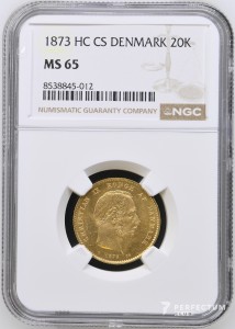 20 крон — Крістіан IX 1873 NGC MS65