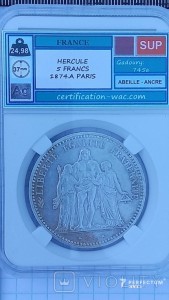 5 франків (Геркулес, 3-тя республіка) 1874 , А