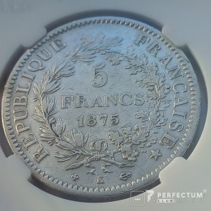5 франків (Геркулес, 3-тя республіка) 1875 , К