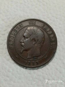 10 сантимів — Наполеон III 1853