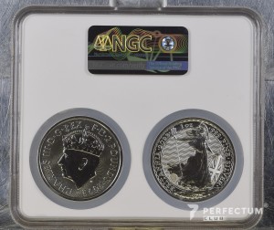 2 фунти — Карл III Коронація,  2 унції чистого срібла 2023 ms69 NGC 