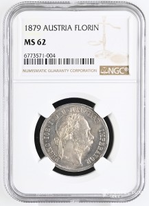1 флорин — Франц Йосиф I 1879 ms62 ngc
