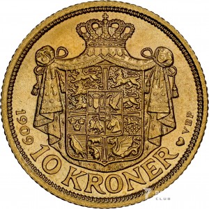 10 крон — Фредерік VIII 1909 MS65 NGC