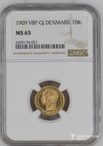 10 крон — Фредерік VIII 1909 MS65 NGC