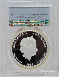 1 долар — Єлизавета II (4-й портрет — 65-та річниця коронації — срібна проба) 2018 PCGS PR70DCAM