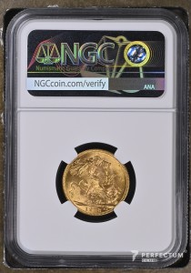  1 суверен — Георг V (монетний двір Бомбея) 1918I ngc ms63