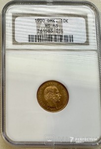 10 крон — Крістіан IX 1900 NGC MS63