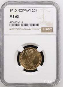 20 крон — Гакон VII 1910 Коронація NGC MS63