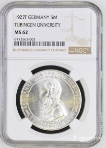 5 рейхсмарок (Тюбінгенський університет) 1927 Тюбинген ngc mc62