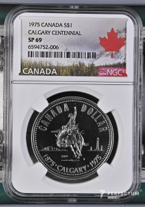 1 долар — Єлизавета II (Калгарі) 1975 ngc sp69