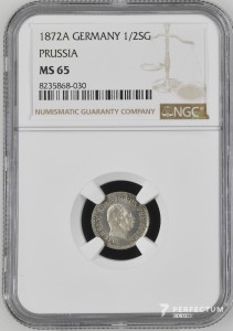 ½ Silbergroschen — Вільгельм I 1872 а ngc ms65