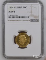 20 корон — Франц Йосиф I  1894 ms62 ngc (Proof Like)