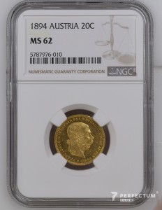20 корон — Франц Йосиф I  1894 ms62 ngc (Proof Like)