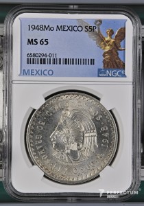 5 песо 1948 NGC ms65 Мексика