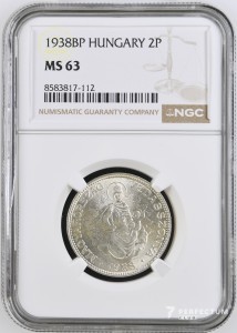 2 пенге — Міклош Горті 1938 BP NGC MS63