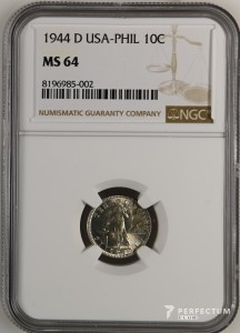 10 сентаво Філіппіни 1944 D USA-PHIL ngc ms64