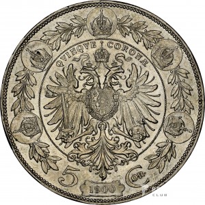 5 корон — Франц Йосиф I 1900 ngc ms61