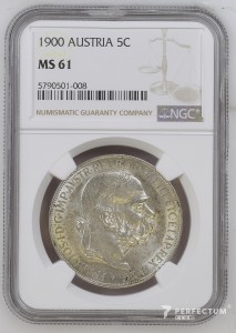 5 корон — Франц Йосиф I 1900 ngc ms61