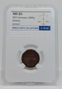 Коллекция нотгельдов, 7 монет Саксонии 1921г. марки: 20, 10, 5, 2, 1. пфенниги: 50, 20
