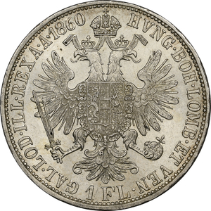 1 флорин 1860 NGC ms62 Франц Йосиф I